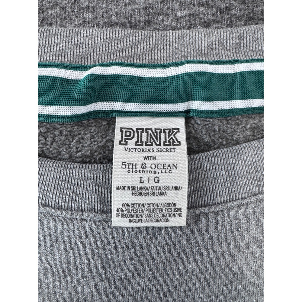 Pink VS NDSU Bison Sequin Sweatshirt Gray Large North Dakota State - Picture 2 of 8